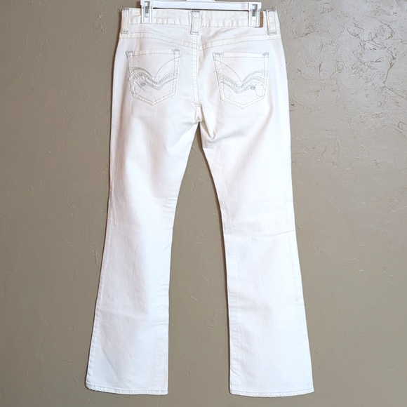 White Low Rise Flare Jeans 5/6 - Picture 3 of 8